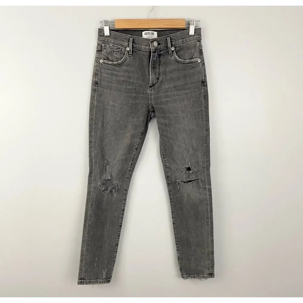 Agolde Sophie Crop High Rise Skinny Jeans in Maverick